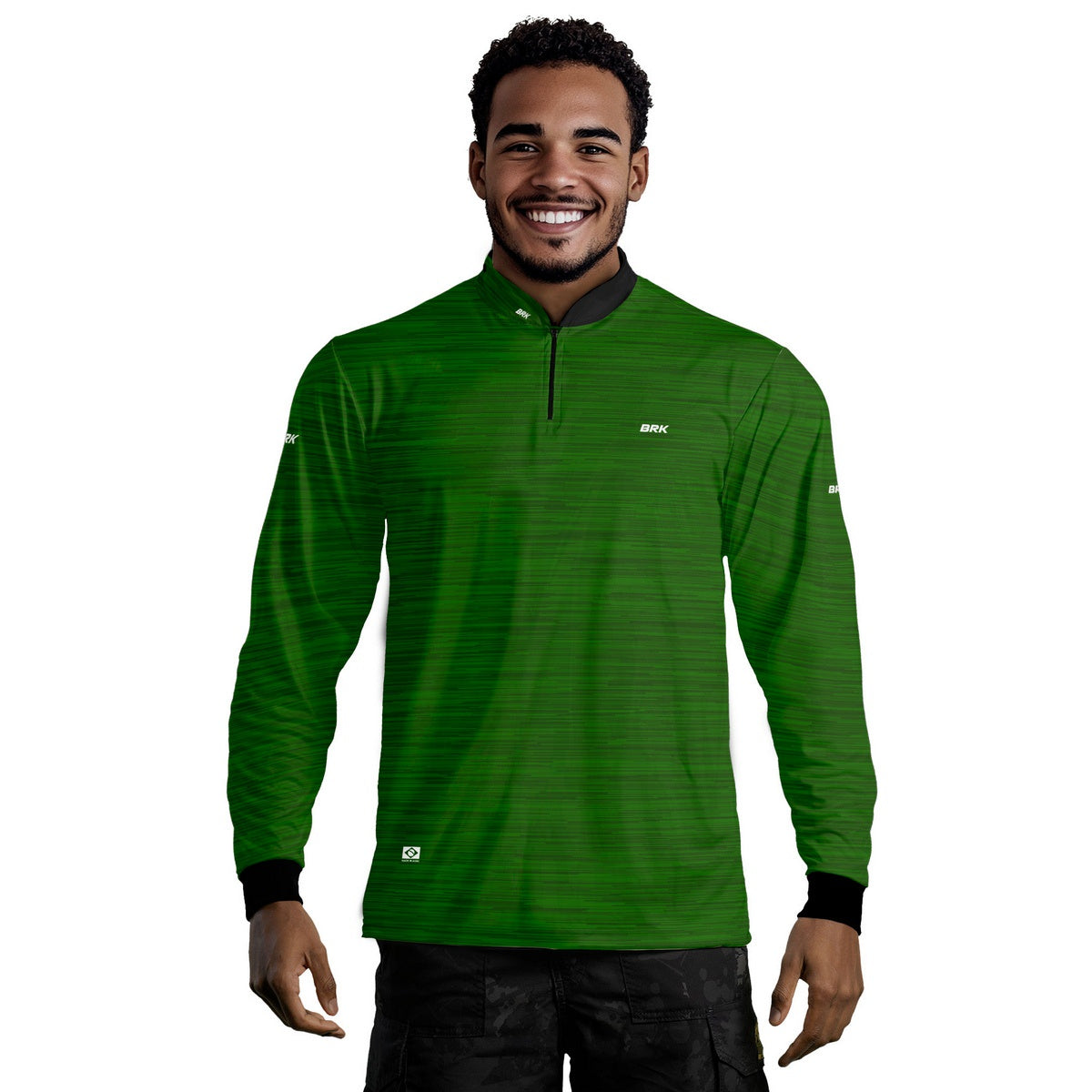 Camisa Masculina Agro Brk Mescla Verde Claro com Proteção Solar UV50+ - Brk Agro