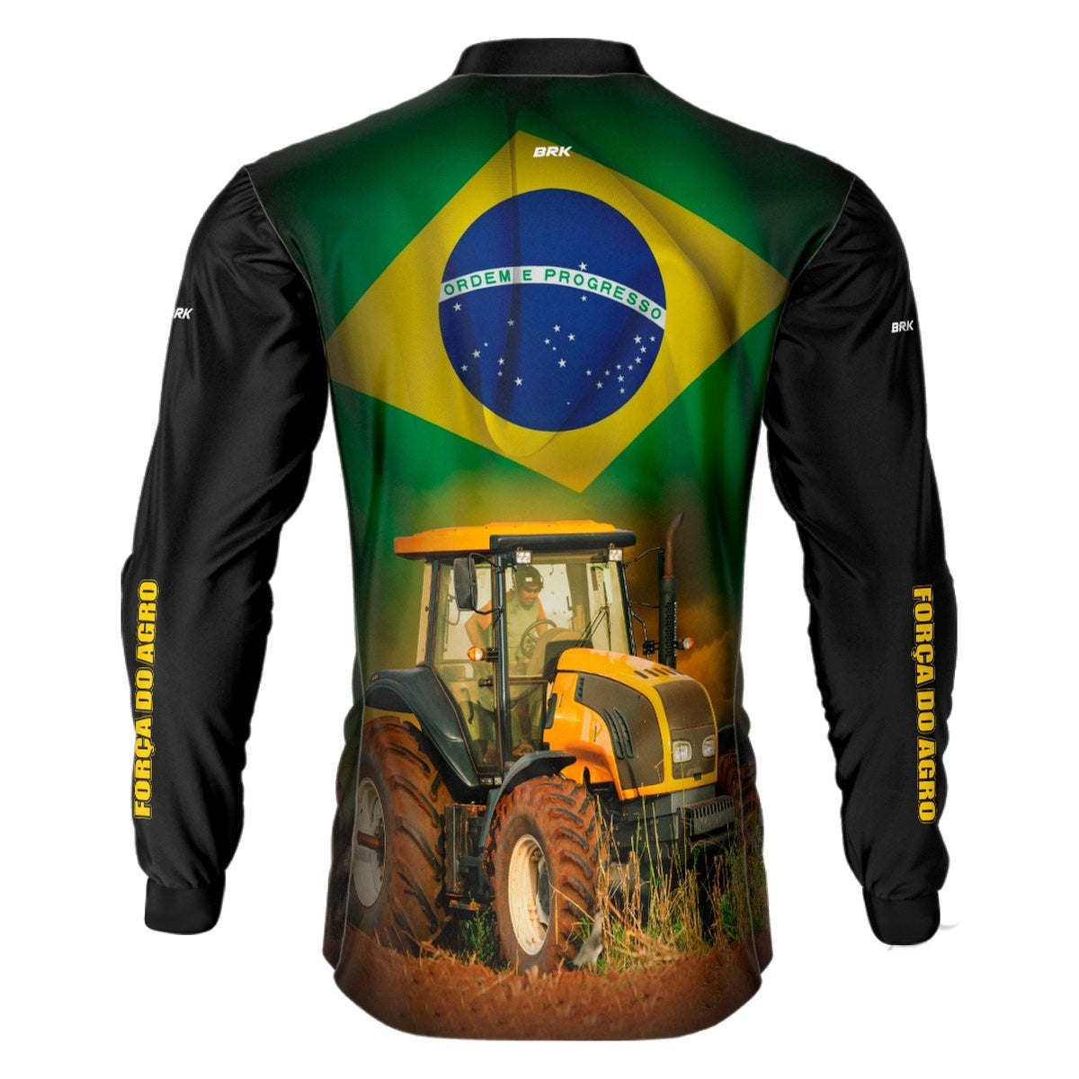Camisa Agro Brk Brasil Trator Amarelo com Proteção Solar UV50+ - Brk Agro