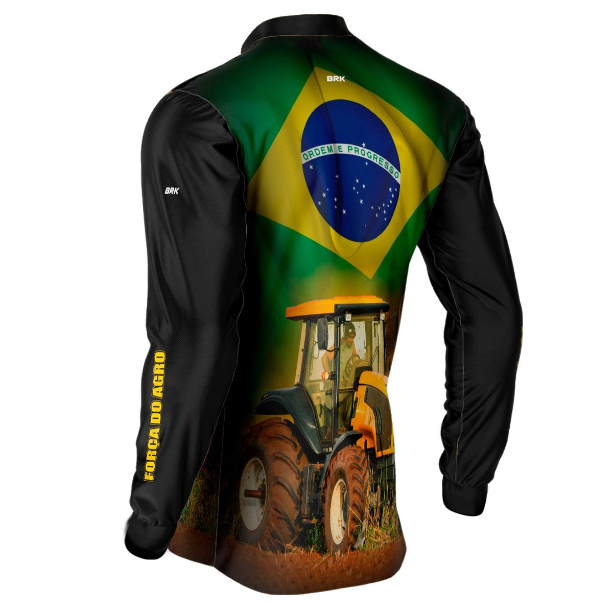 Camisa Agro Brk Brasil Trator Amarelo com Proteção Solar UV50+ - Brk Agro