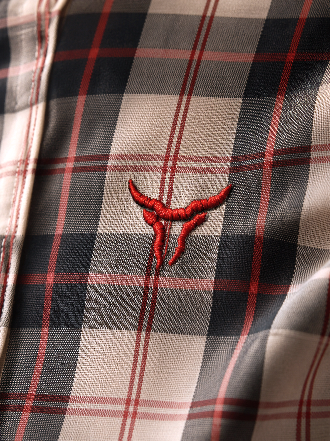 Camisa Xadrez Feminina Ranch Azul/Vermelho - Manga Longa - Brk Agro