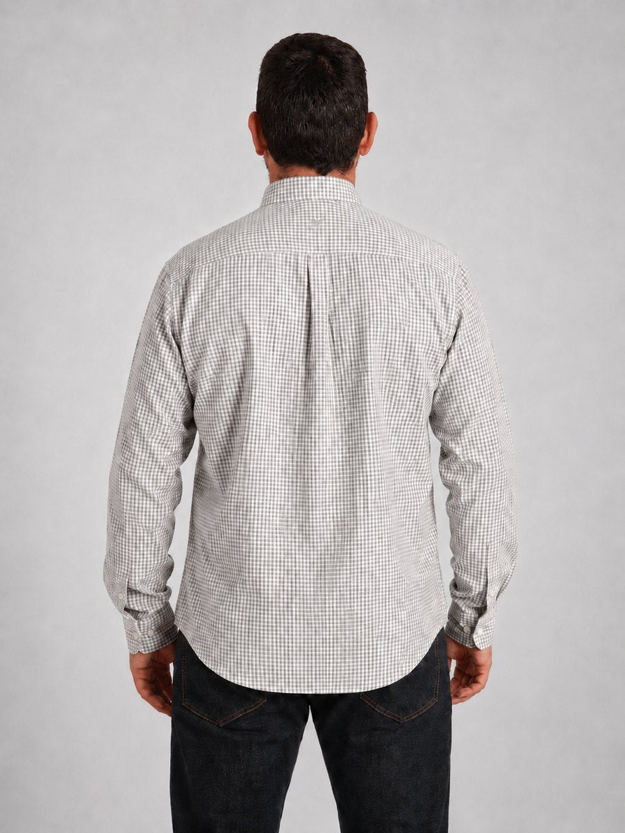 Camisa Xadrez Farm Bege - Manga Longa - Brk Agro