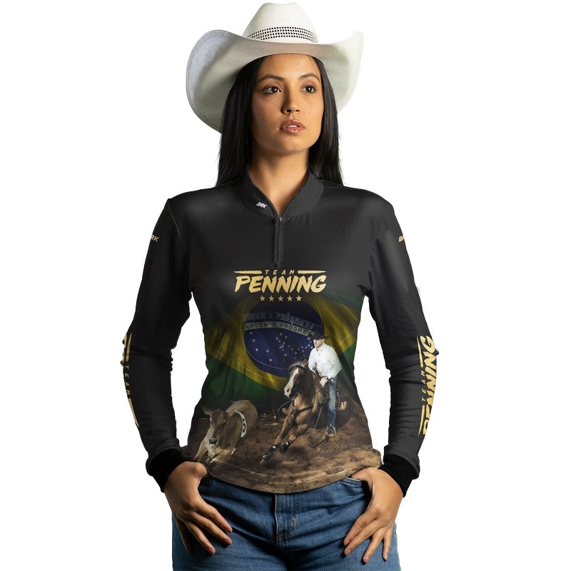 Camisa Agro Brk TEAM PENNING DOURADO Com UV50+ - BRK AGRO