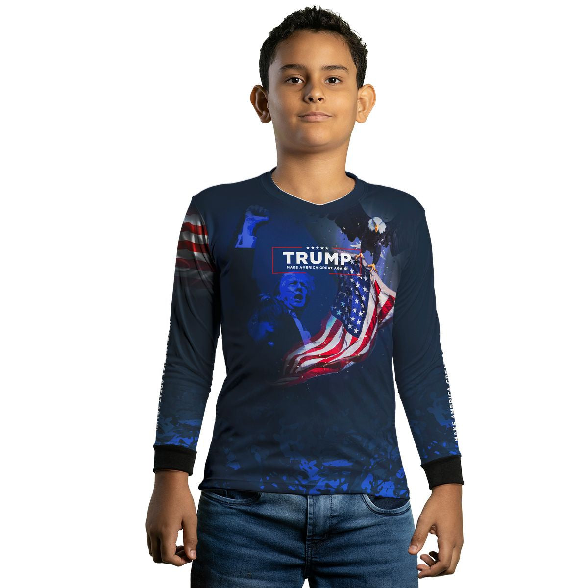 Camisa Agro Brk Bandeira EUA Trump com Proteção Solar UV50+ - Brk Agro