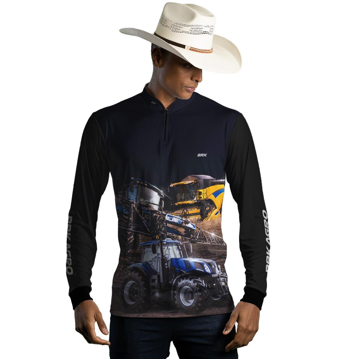 Camisa Agro Brk Maquinário Agrícola com Proteção Solar UV50+ - Brk Agro