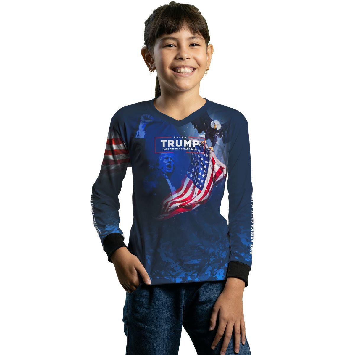Camisa Agro Brk Bandeira EUA Trump com Proteção Solar UV50+ - Brk Agro