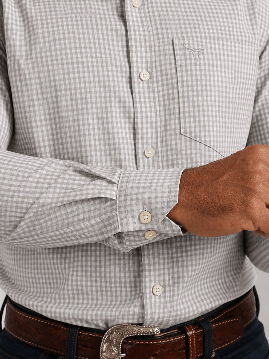 Camisa Xadrez Farm Bege - Manga Longa - Brk Agro