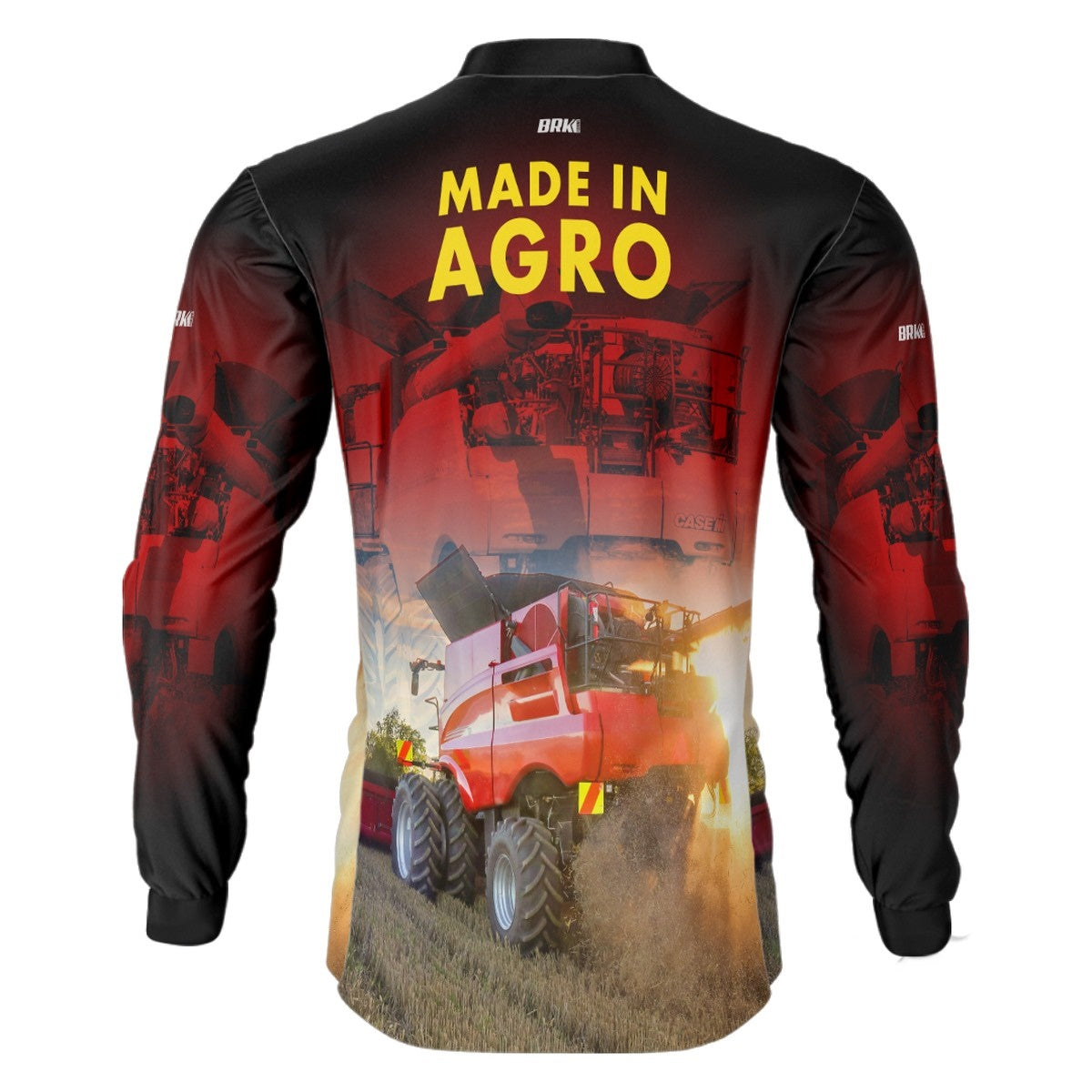 Camisa Agro Brk Vermelha Colheitadeira Made in Agro com Proteção Solar UV50+ - Brk Agro