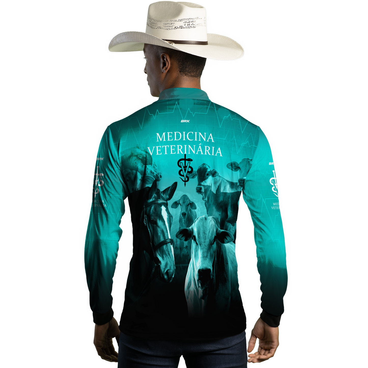 Camisa Agro Brk Medicina Veterinária Azul com UV50+ - BRK AGRO