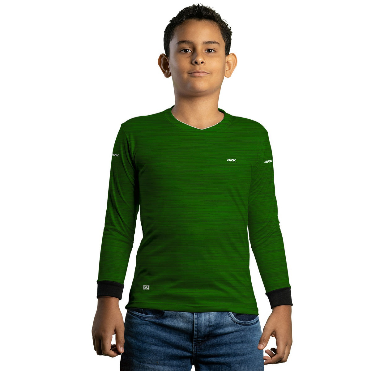 Camisa Infantil Agro Brk Mescla Verde Claro com Proteção Solar UV50+ - Brk Agro