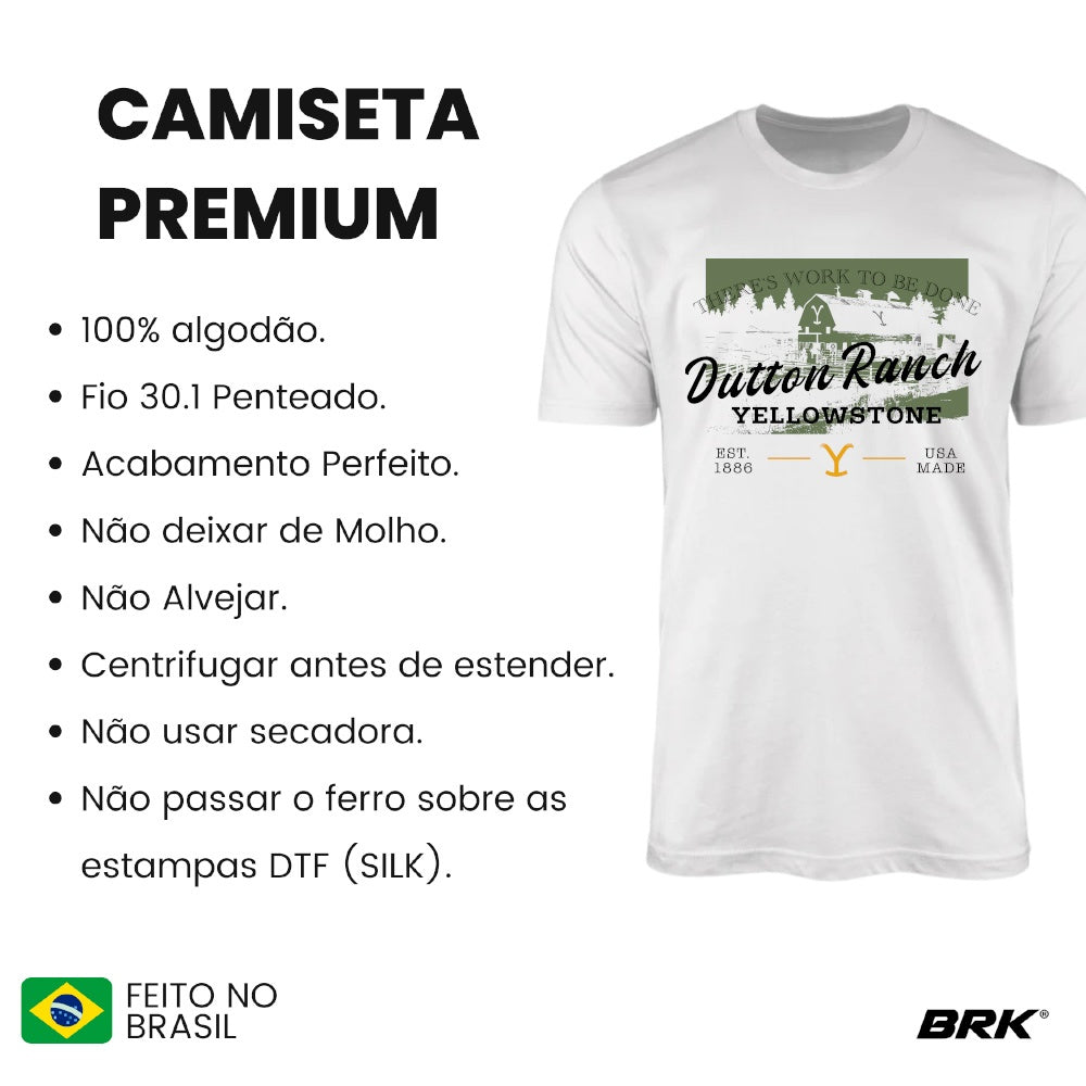 Camiseta Agro Brk Yellowstone Dutton Ranch com Algodão Premium - Brk Agro