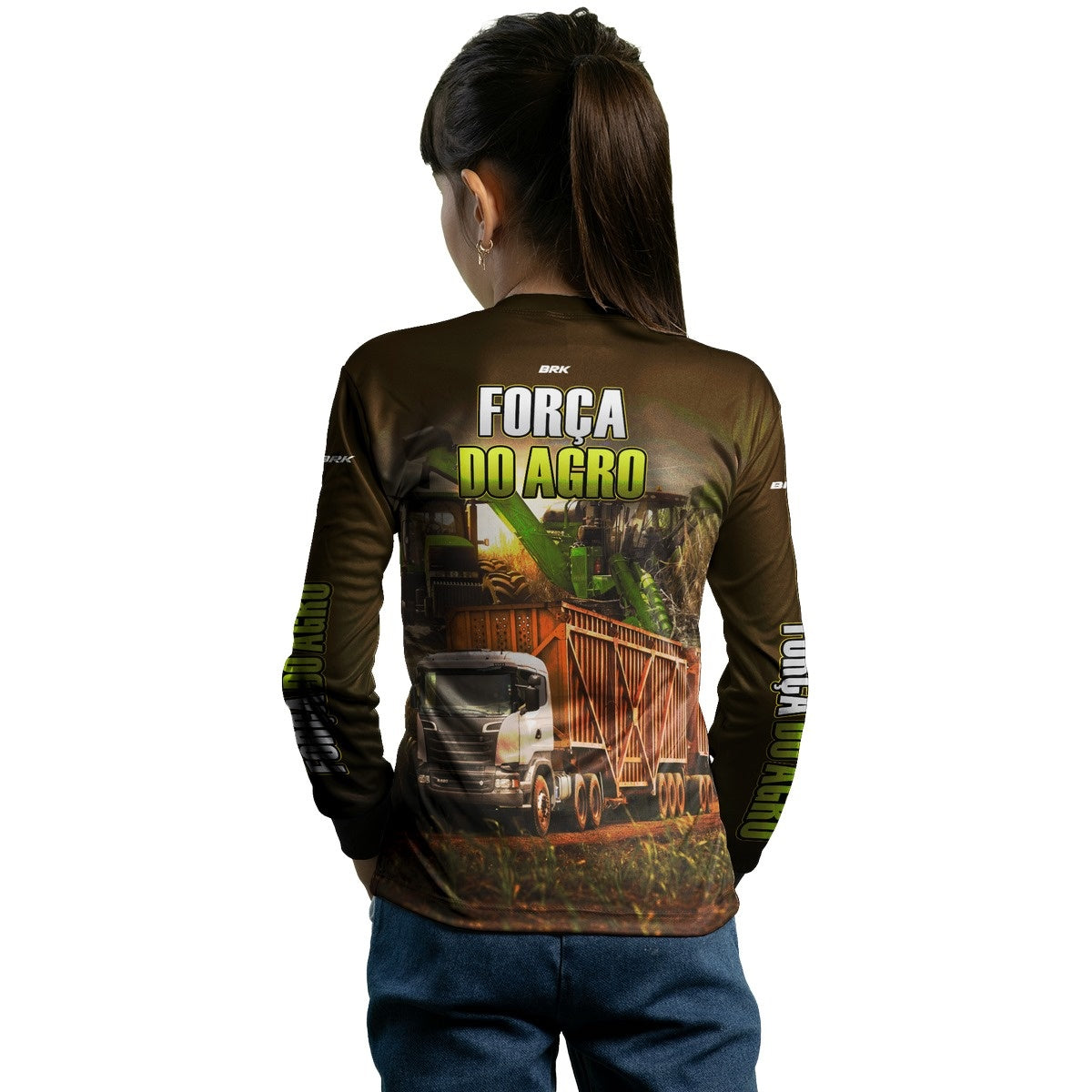 Camisa Agro Brk A Força do Agro Caminhão Colheita de Cana com Proteção Solar UV50+ - Brk Agro