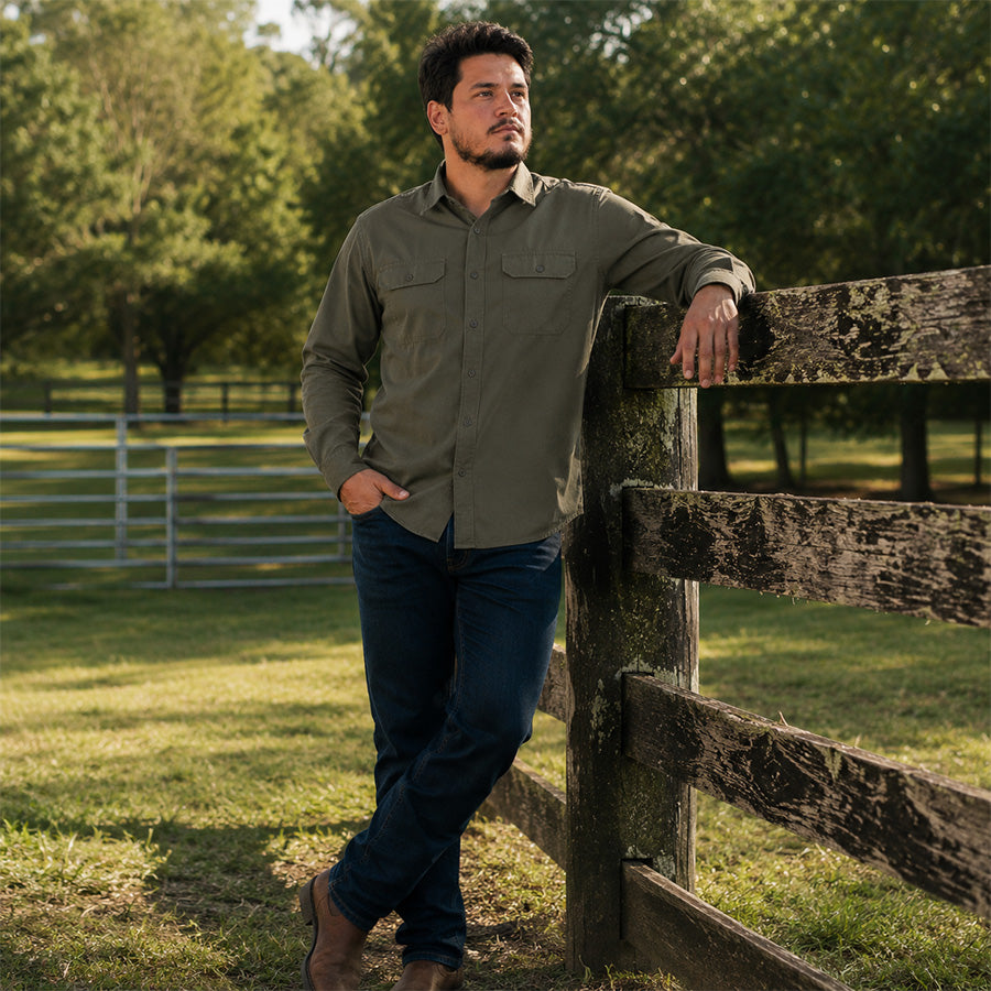 Camisa Work Verde Escuro com Proteção UV50+ - Brk Agro