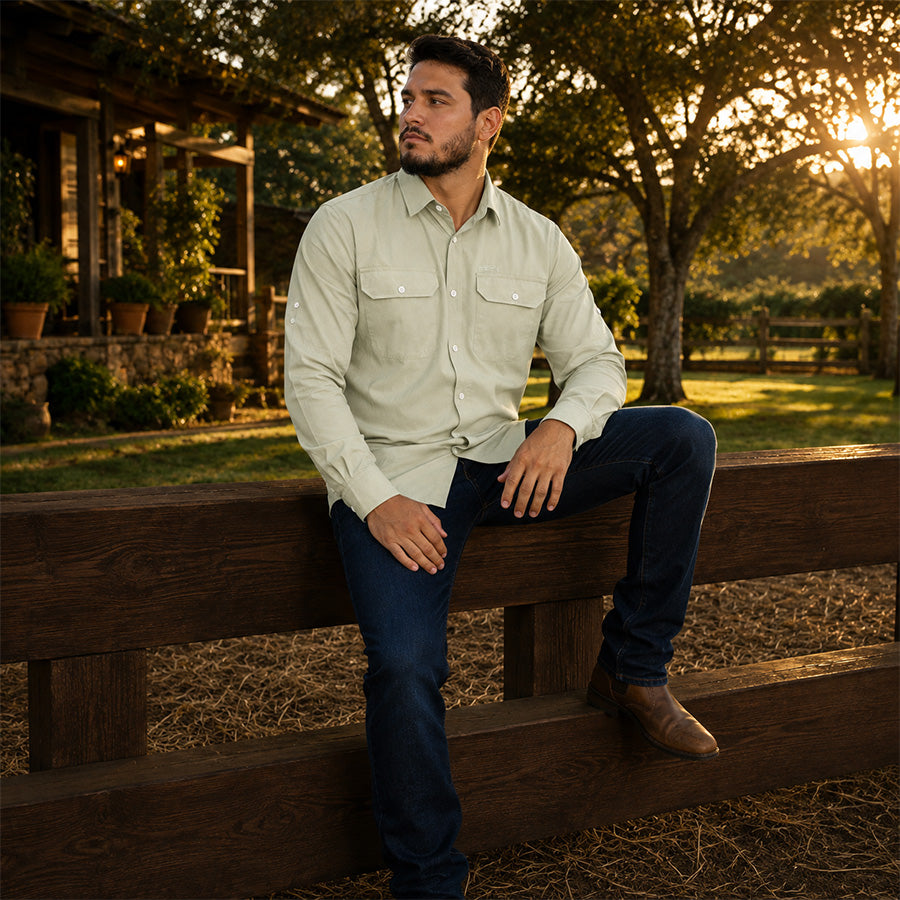 Camisa Work Verde Claro com Proteção UV50+
