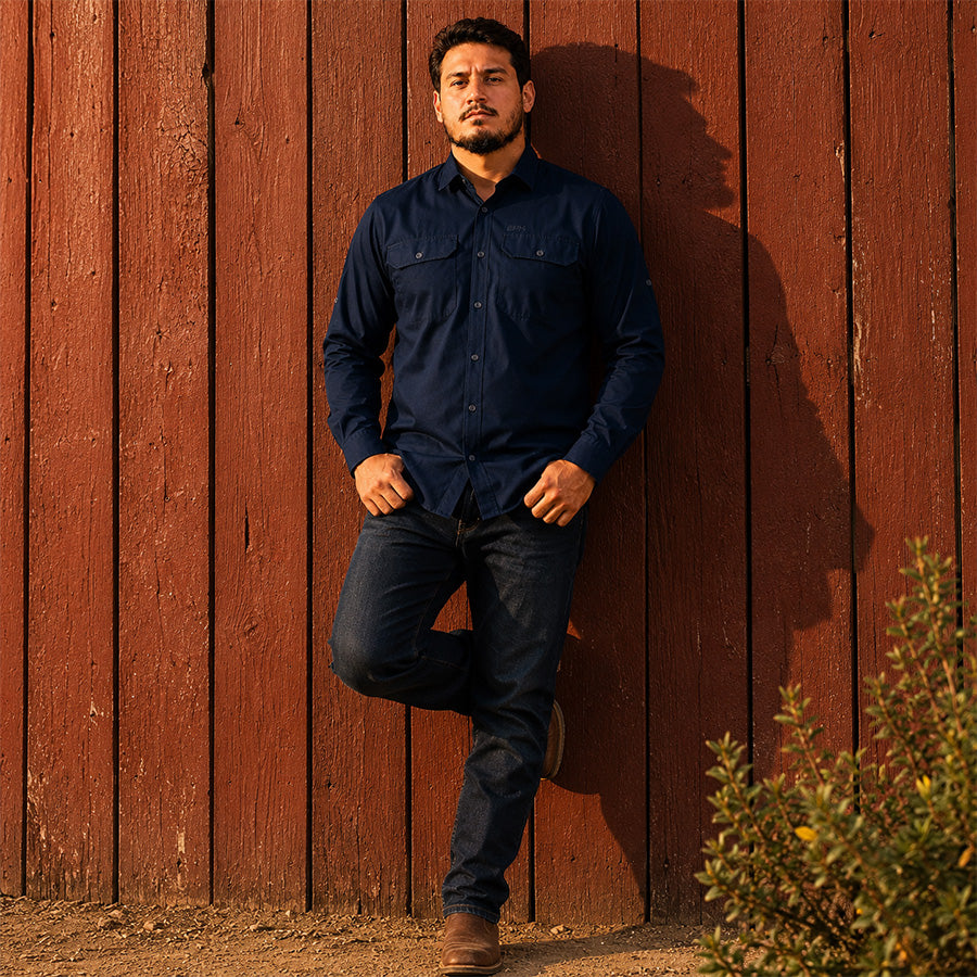 Camisa Work Azul Navy com Proteção UV50+
