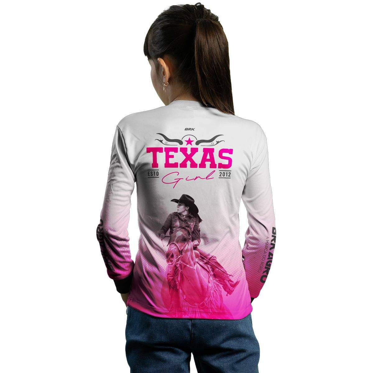Camisa Agro Brk Feminina Texas Girl Branca com Proteção com Proteção Solar UV50+ - BRK AGRO