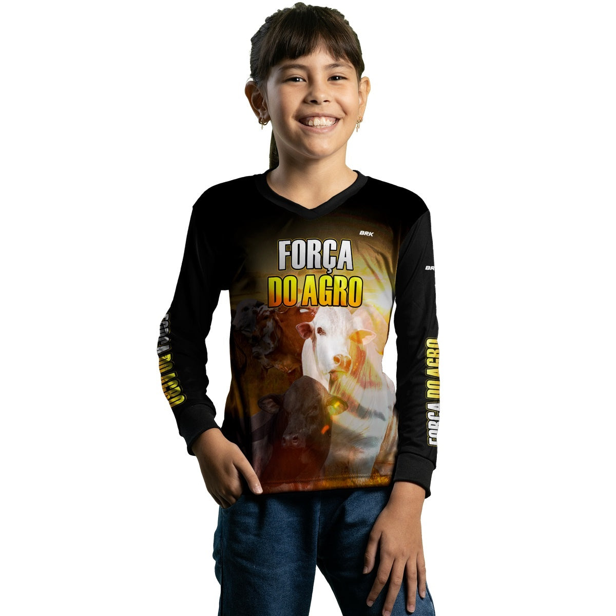 Camisa Agro Brk A Força do Agro Produtor de Bois com UV50+ - BRK AGRO