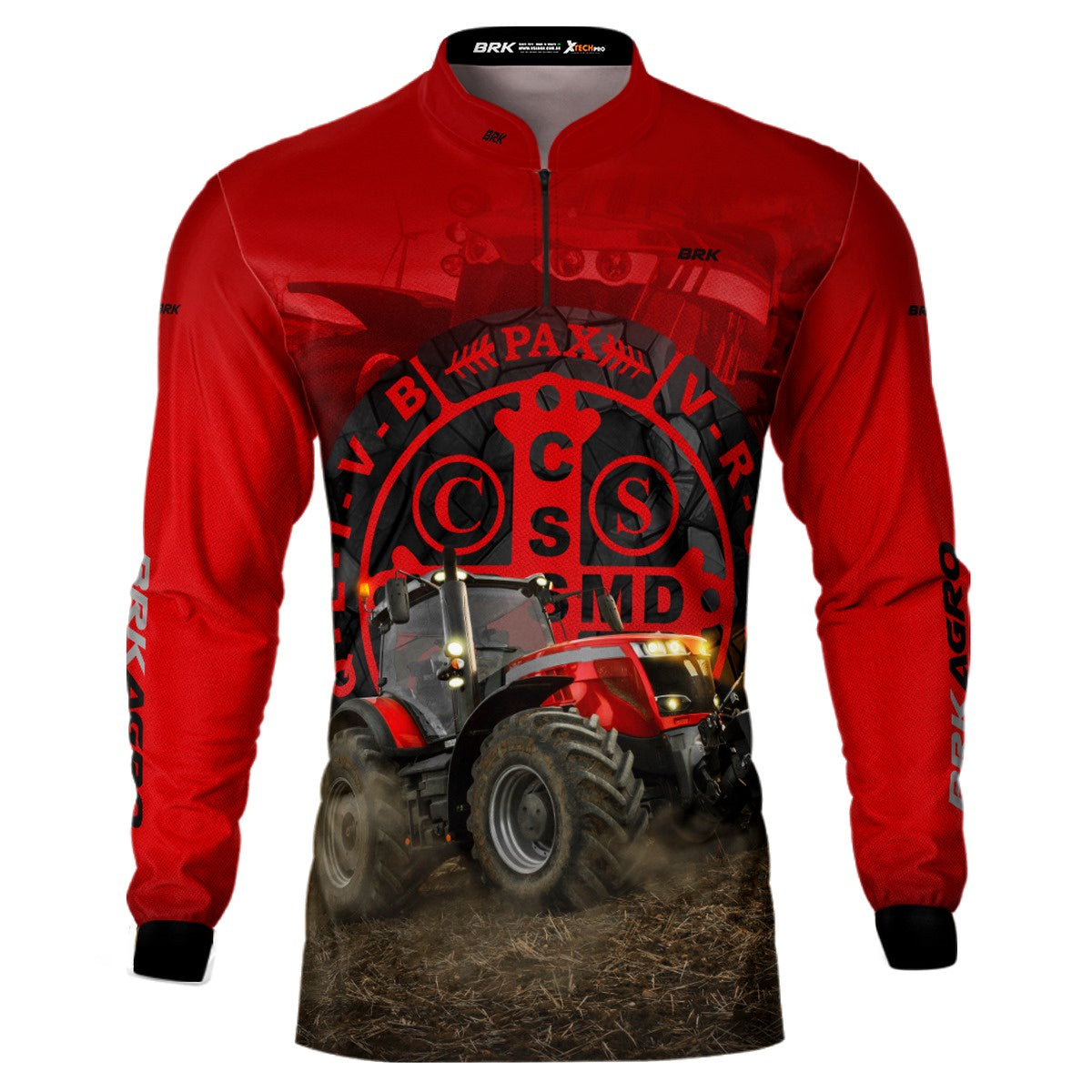 Camisa Agro Brk Trator São Bento Vermelha com UV50+ - Brk Agro