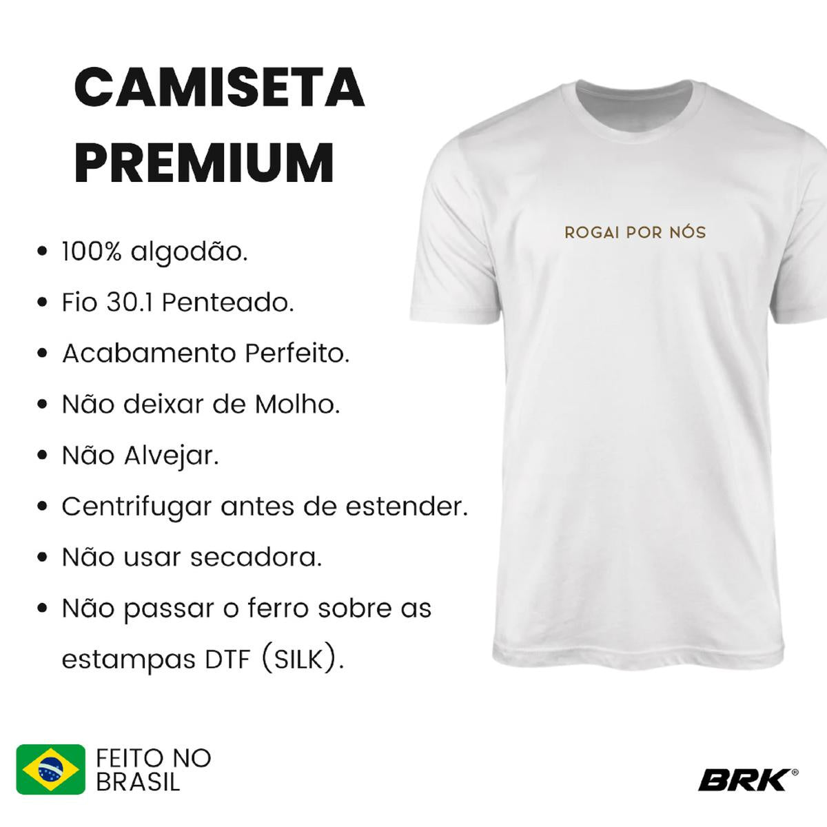 Camiseta Agro Brk Rogai por Nós com Algodão Premium - Brk Agro