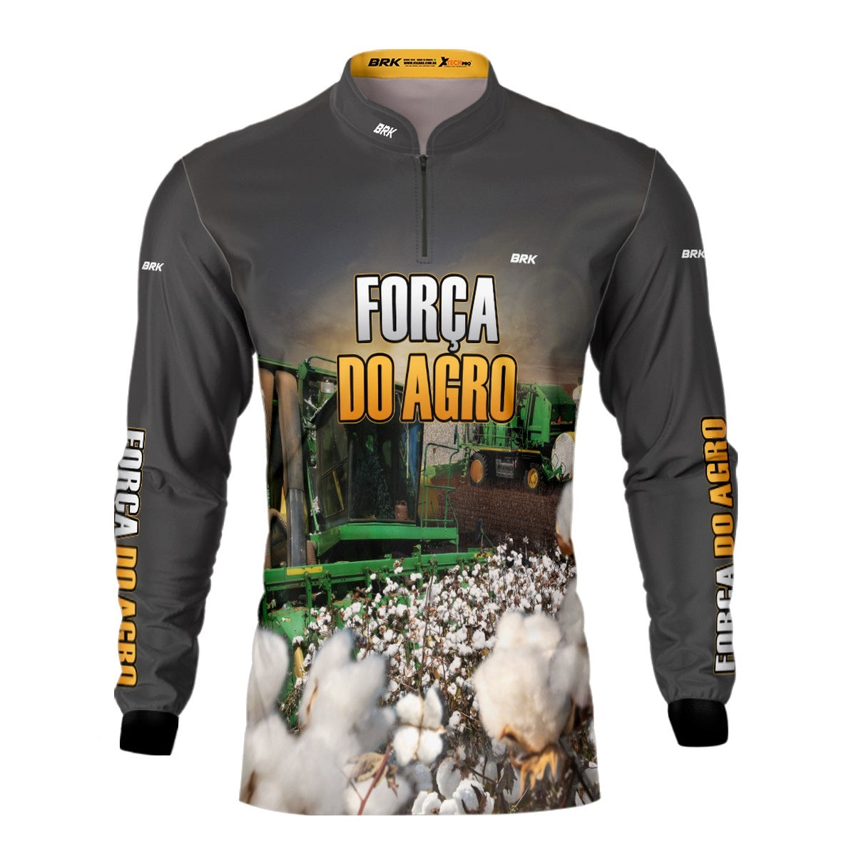 Camisa Agro Brk A Força do Agro Produtor de Algodão com Proteção Solar UV50+ - Brk Agro