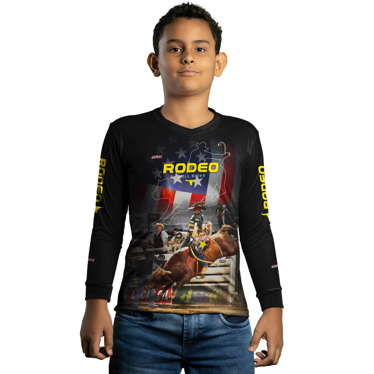Camisa Agro Brk Preto Rodeio USA 2 com Proteção Solar UV50+ - BRK AGRO