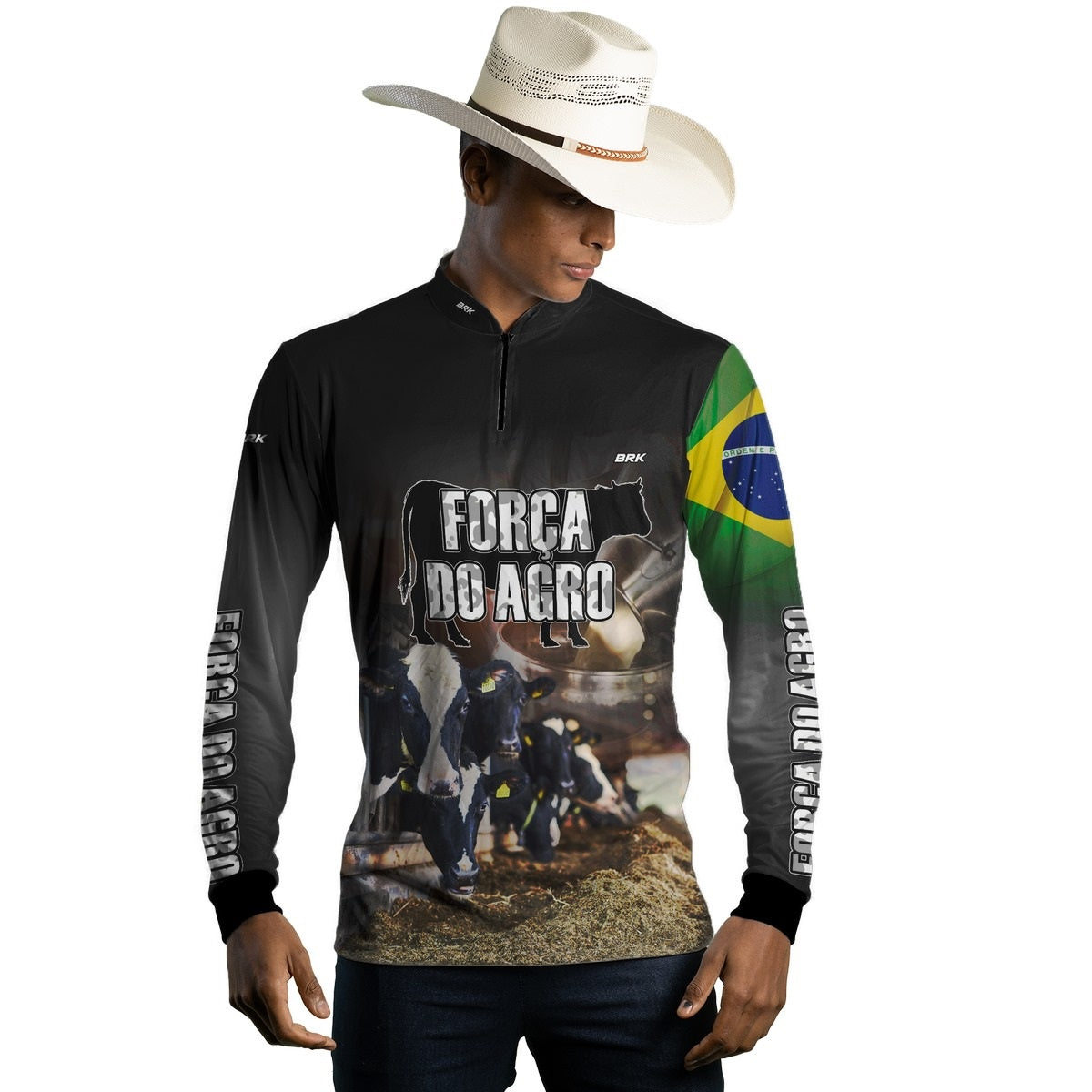 Camisa Agro Brk Produtor de Leite com Proteção Solar UV50+ - Brk Agro