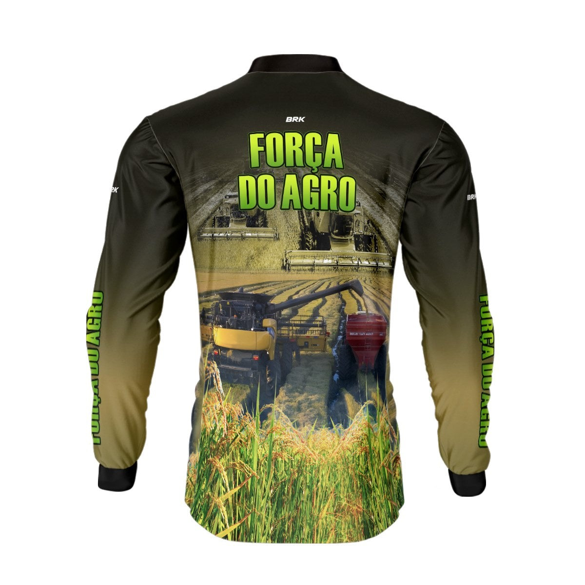 Camisa Agro Brk A Força do Agro Produtor de Arroz com Proteção Solar UV50+ - Brk Agro