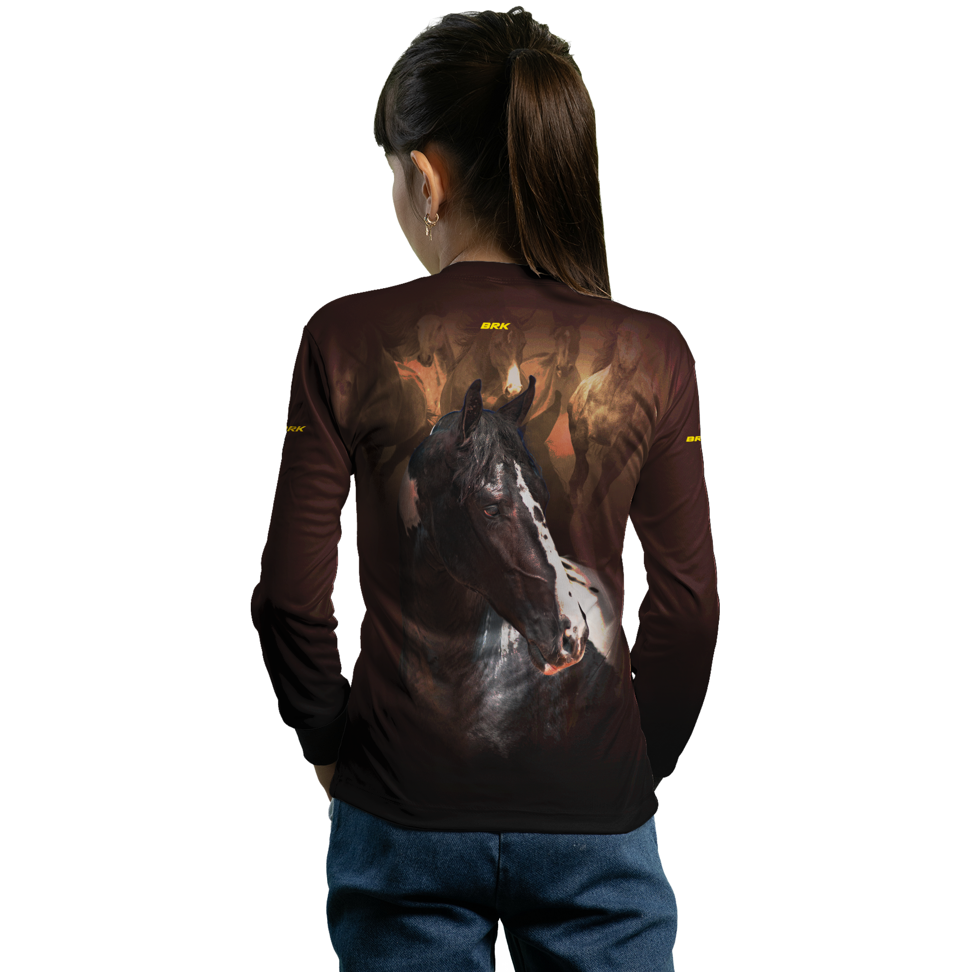 Camisa Agro Brk Marrom e Preto Mangalarga com UV50+ - BRK AGRO