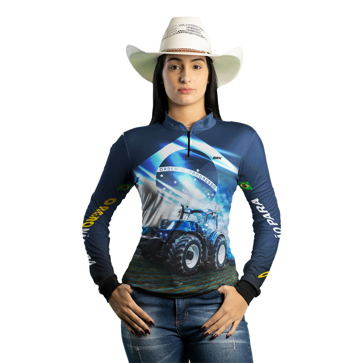 Camisa Agro Brk O Agro não Para Azul 02 com Proteção Solar UV50+ - BRK AGRO
