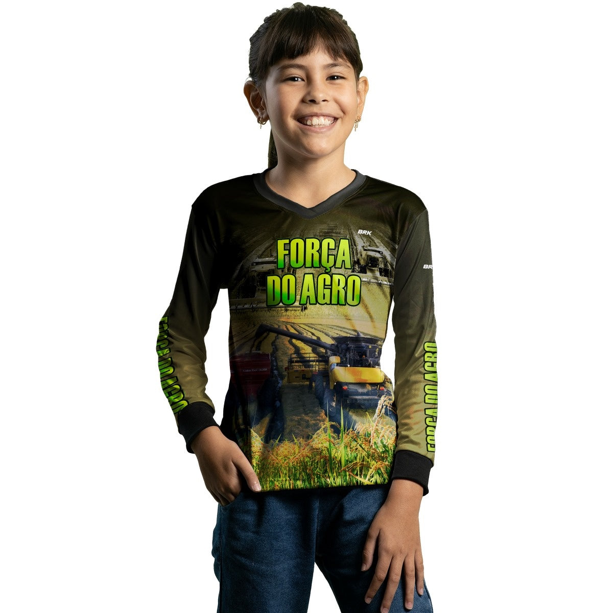 Camisa Agro Brk A Força do Agro Produtor de Arroz com Proteção Solar UV50+ - Brk Agro