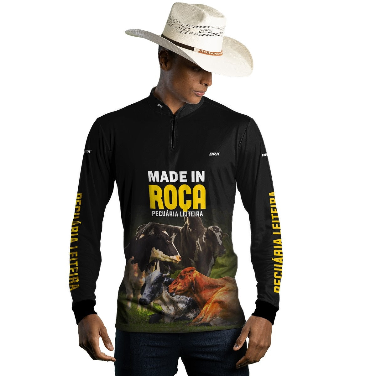 Camisa BRK Agro Gado Cruzado Pecuária Leiteira com Proteção Solar Uv50+ - Brk Agro