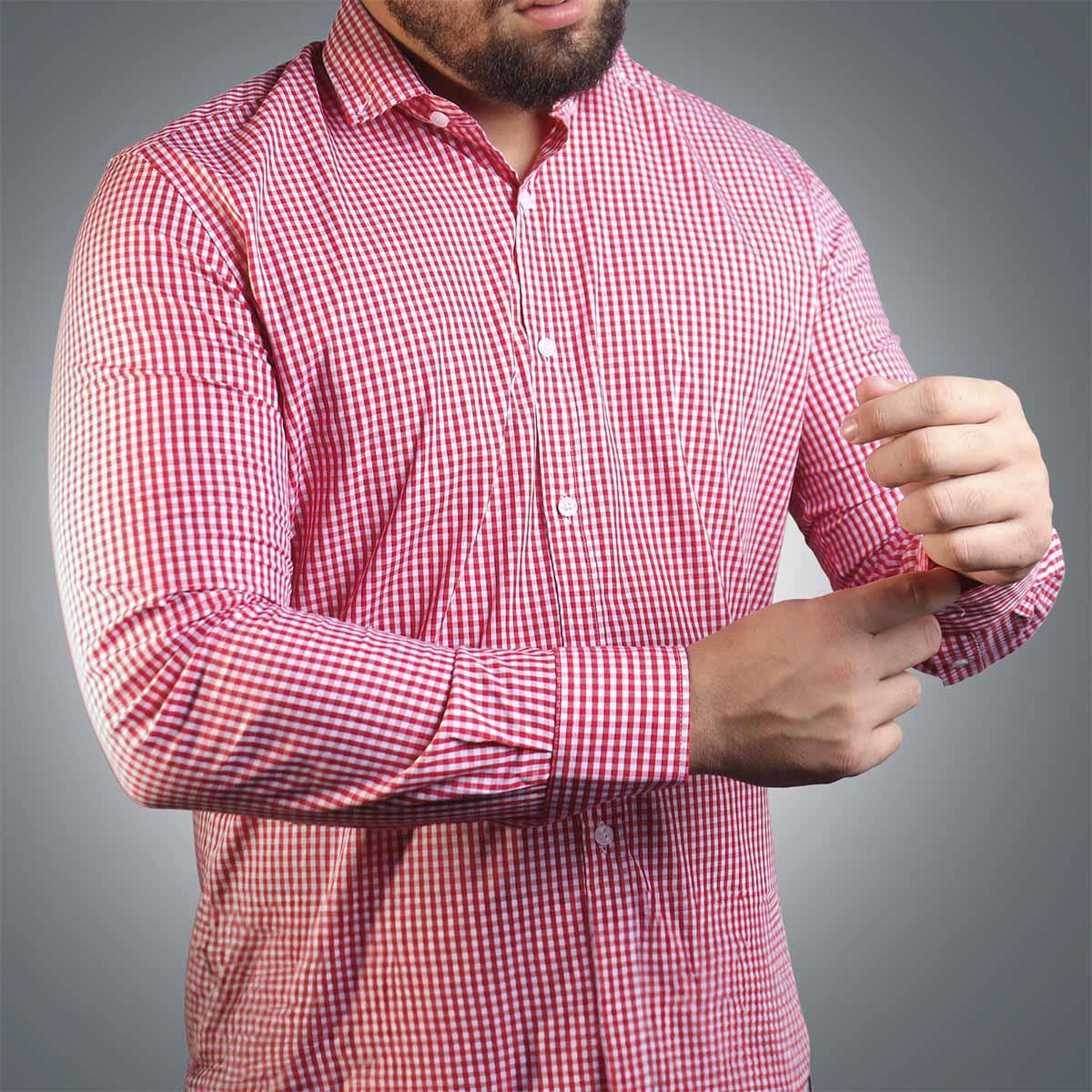 Camisa Social Xadrez Brk Manga Longa Slim Fit - Vermelha - Brk Agro