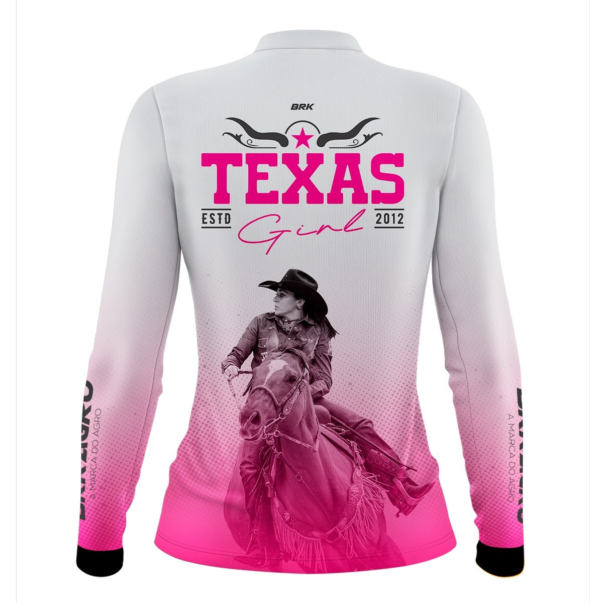 Camisa Agro Brk Feminina Texas Girl Branca com Proteção com Proteção Solar UV50+ - BRK AGRO