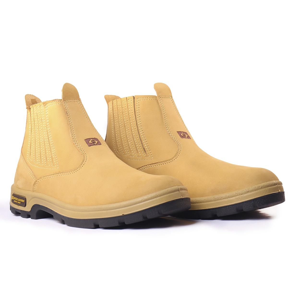 Botina de Couro Legítimo Brk Agro - Caramelo - Brk Agro