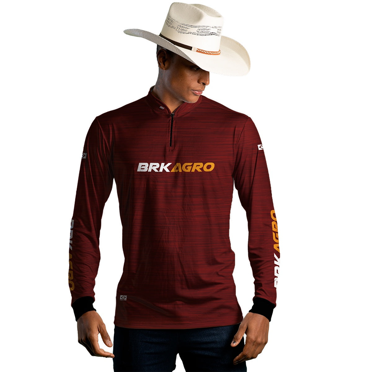 Camisa Agro Brk Mescla Marrom Yellowstone com Proteção Solar UV50+ Envio Imediato - Brk Agro