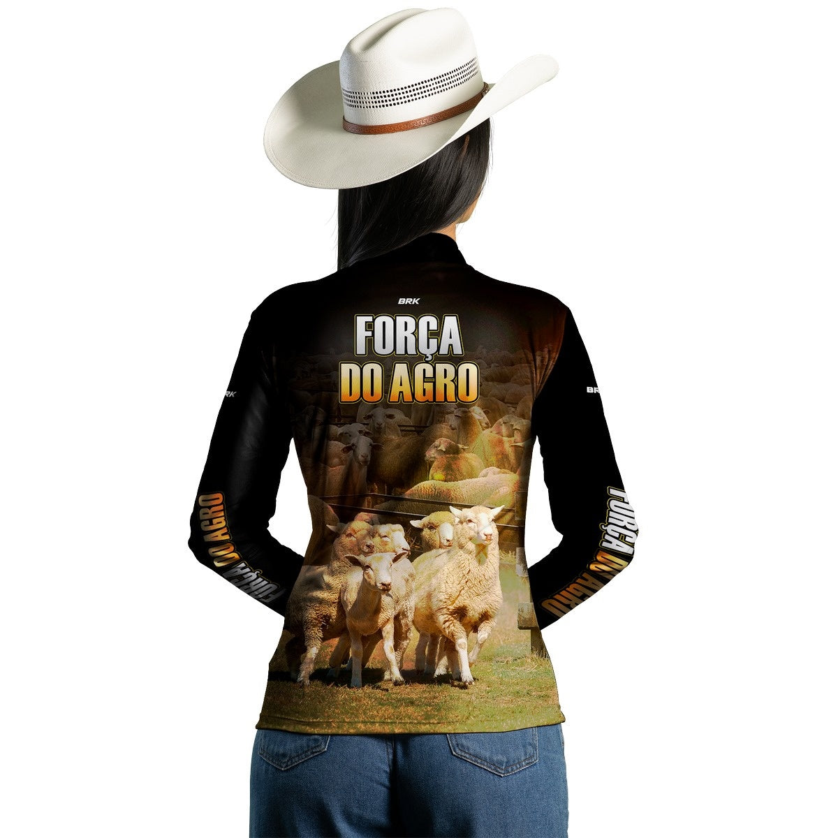 Camisa Feminina Agro Brk A Força do Agro Produtor de Ovinos com UV50+