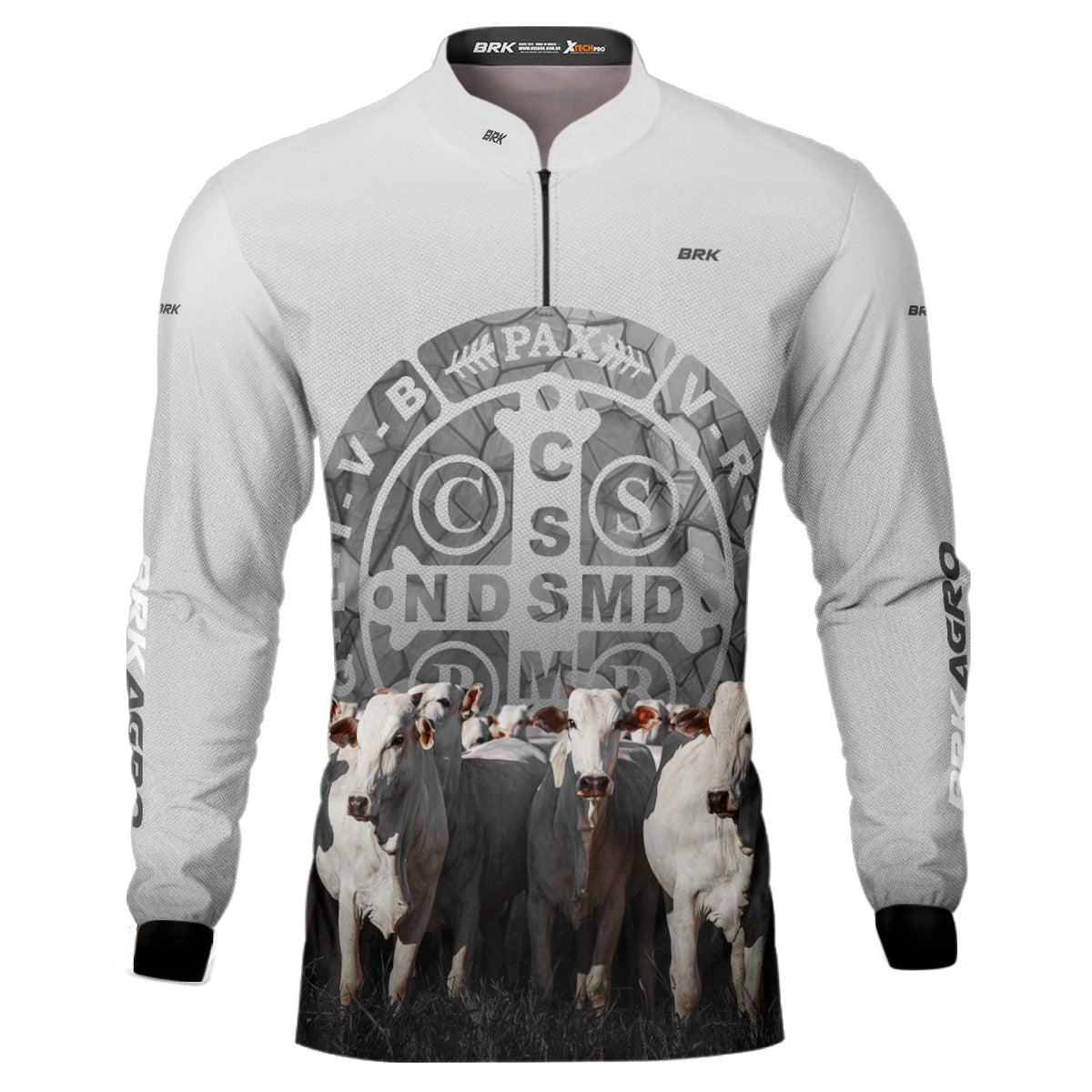 Camisa Agro Brk Pecuária Branca São Bento com UV50+ - Brk Agro
