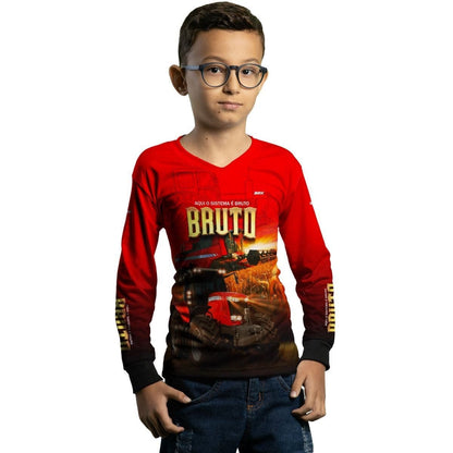 Camisa Agro Brk Vermelha Sistema é Bruto com Proteção Solar UV50+ - Brk Agro