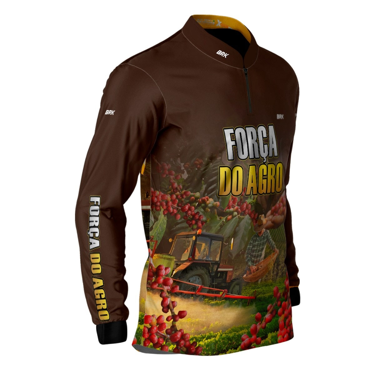 Camisa Agro Brk A Força do Agro Produtor de Café com Proteção Solar UV50+ - Brk Agro