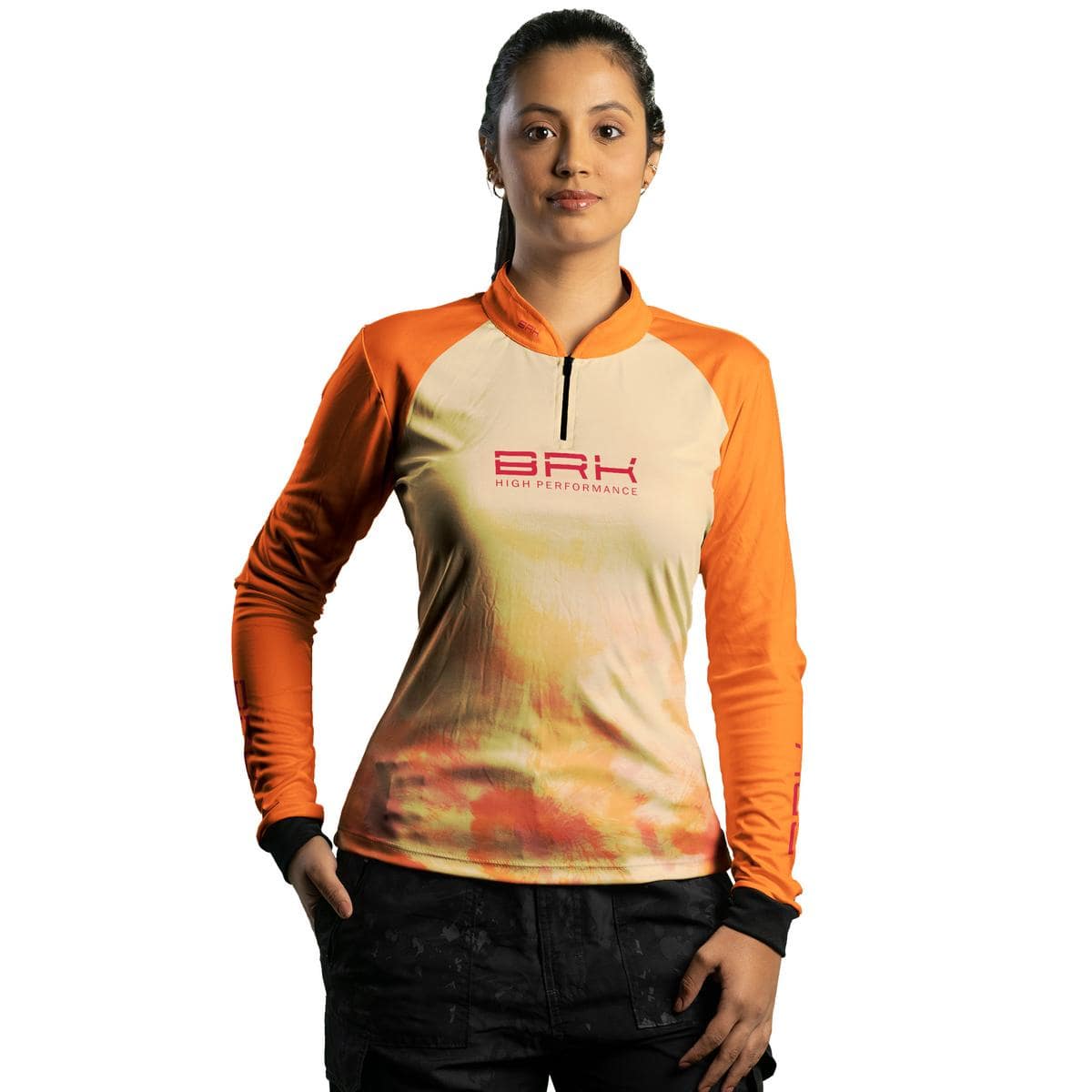 Camisa Agro Brk Feminina Tie Dye Laranja com Proteção Solar UV50+ - Brk Agro