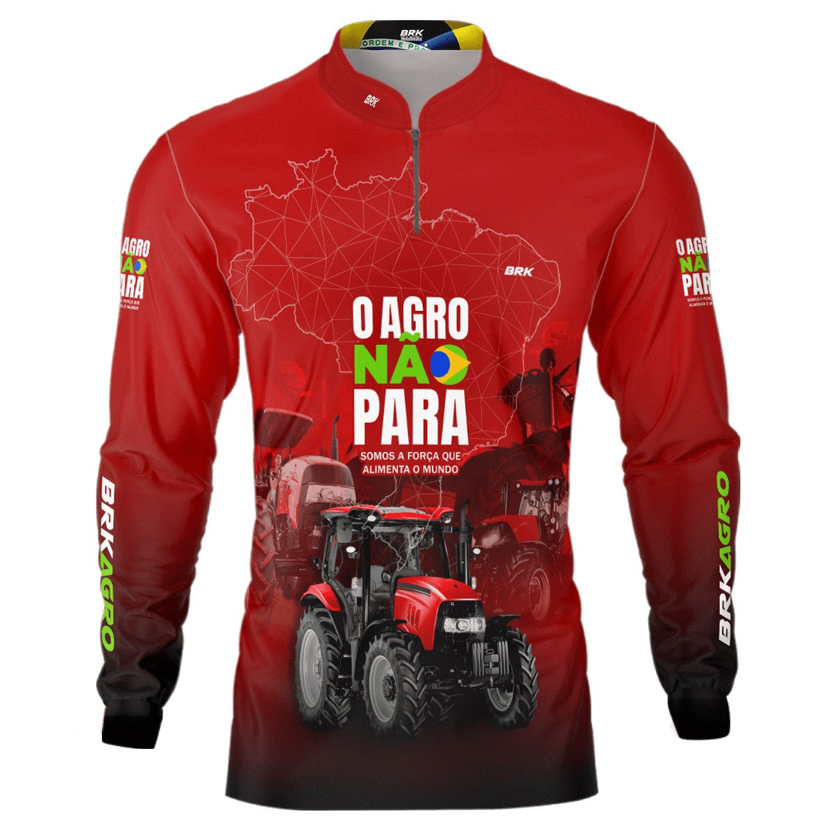 Camisa Agro Brk O Agro Não Para Vermelha com UV50+ - BRK AGRO