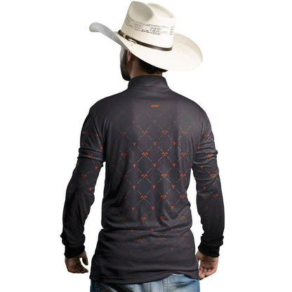 Camisa Agro Brk Country Xadrez Orange Horse com Proteção Solar UV50+ - BRK AGRO