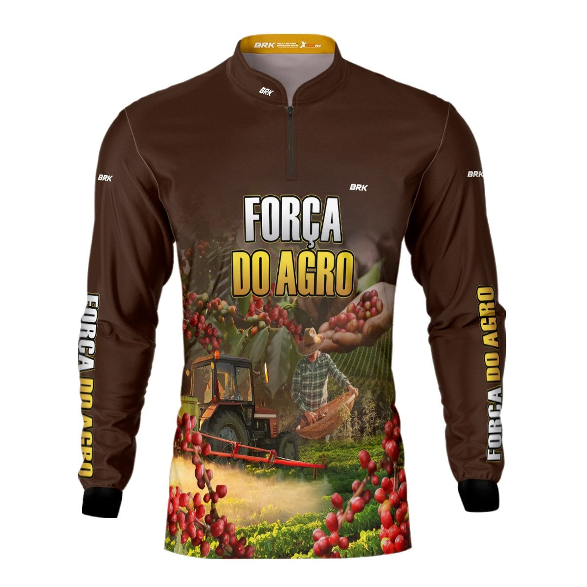 Camisa Agro Brk A Força do Agro Produtor de Café com Proteção Solar UV50+ - Brk Agro