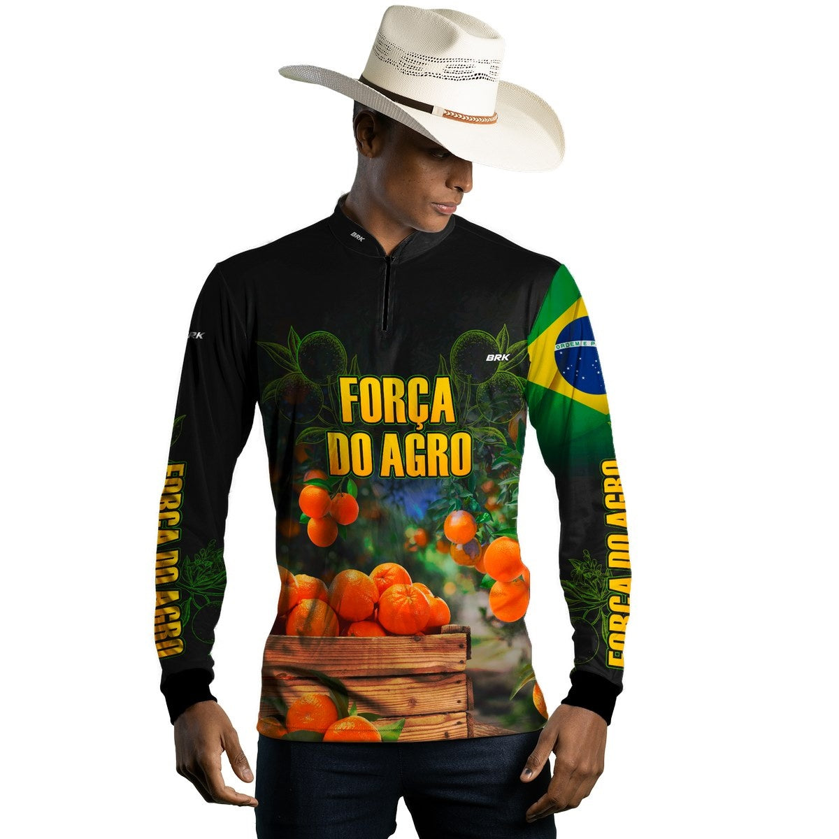 Camisa Agro Brk Cultivo Frutas Produtor de Laranja com Proteção UV50+ - BRK AGRO