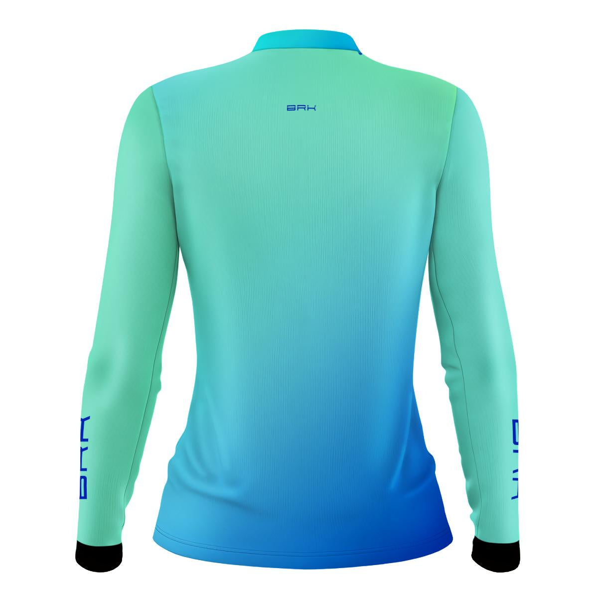 Camisa Agro Brk Feminina Azul e Verde com Proteção Solar UV50+ - Brk Agro