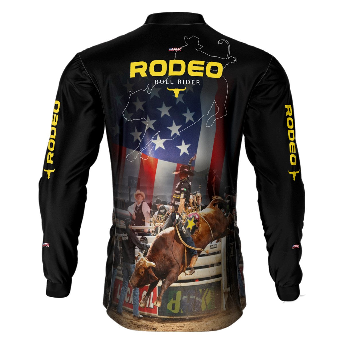 Camisa Agro Brk Preto Rodeio USA 2 com Proteção Solar UV50+ - BRK AGRO