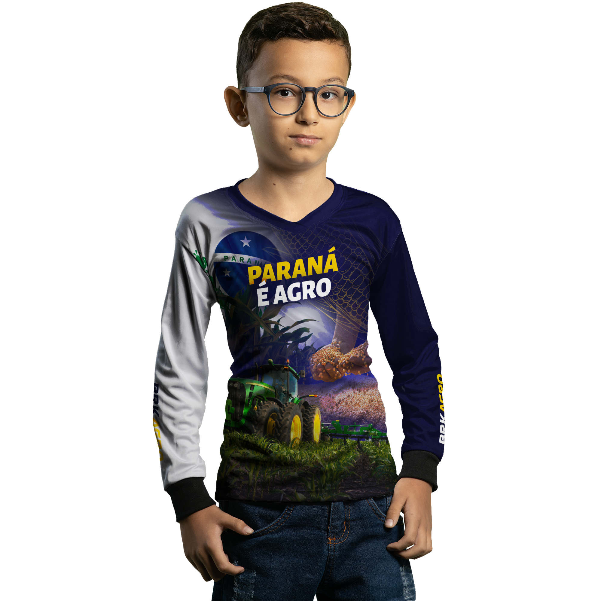 Camisa Agro Brk Paraná é Agro Milho e Soja com Proteção Solar UV50+ - BRK AGRO