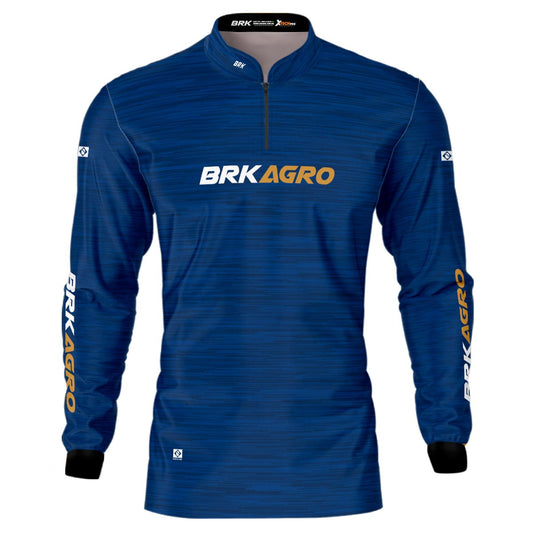 Camisa Agro Brk Mescla Azul Petróleo com Proteção UV50+ Envio Imediato - Brk Agro