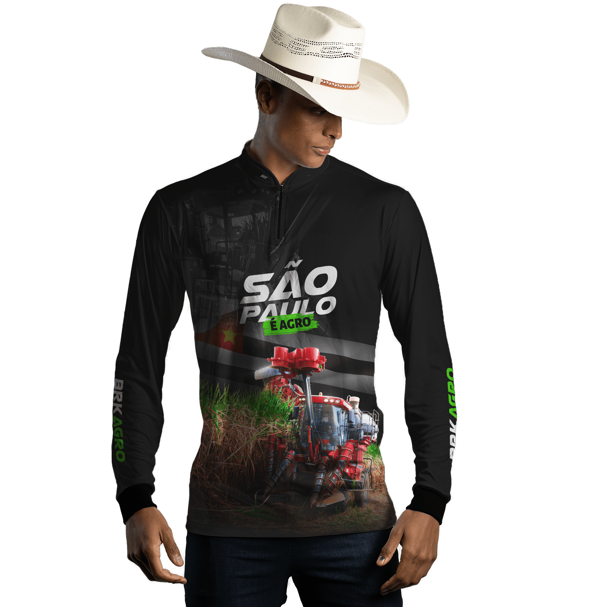 Camisa Agro Brk São Paulo Cana de Açúcar com Proteção Solar UV50+ - BRK AGRO