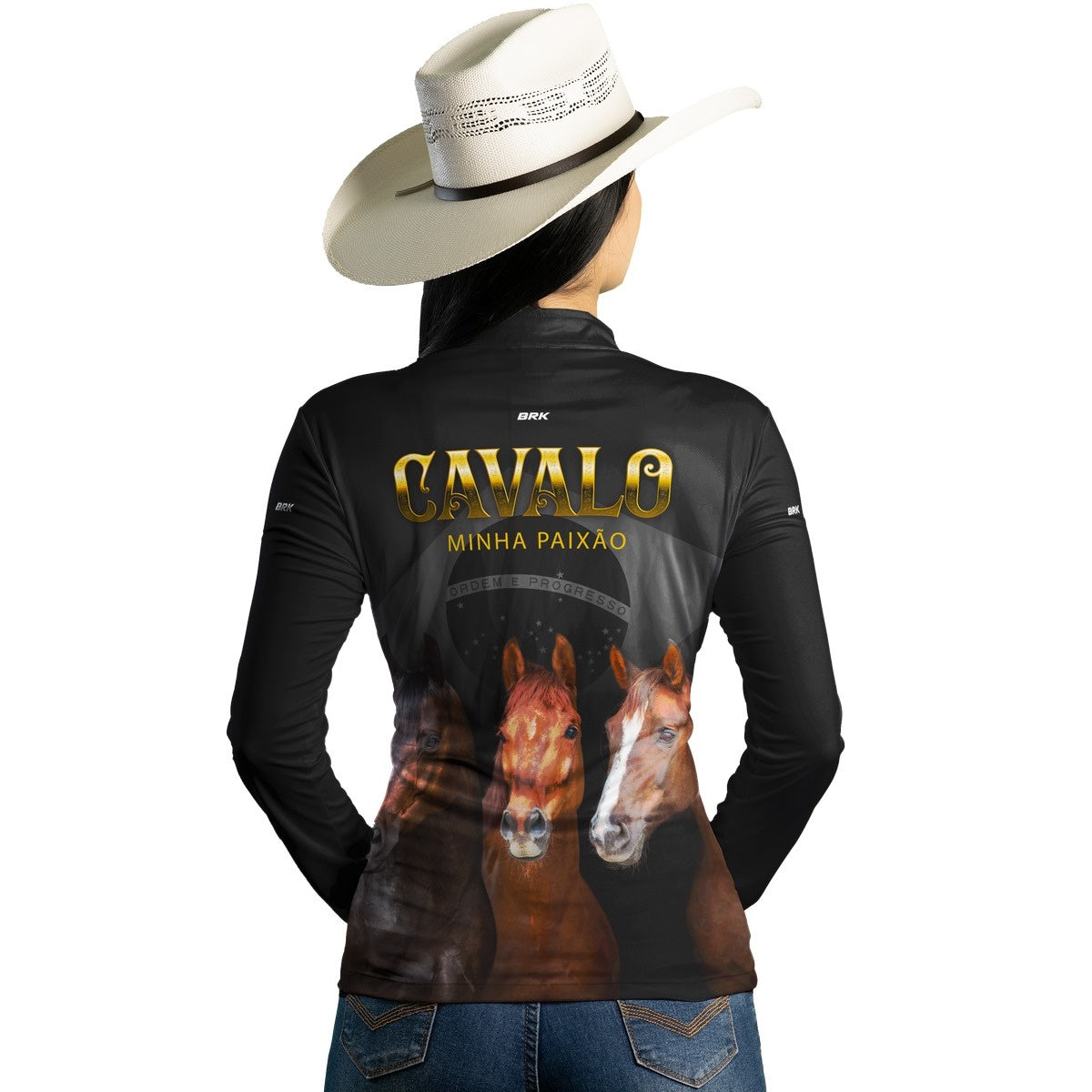 Camisa Feminina Agro Brk Paixão por Cavalos com Proteção Solar UV50+ - Brk Agro