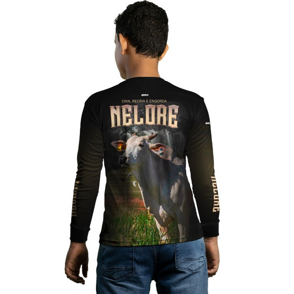 Camisa Infantil BRK Agro Raça Nelore com Proteção Solar UV  50+ - Brk Agro